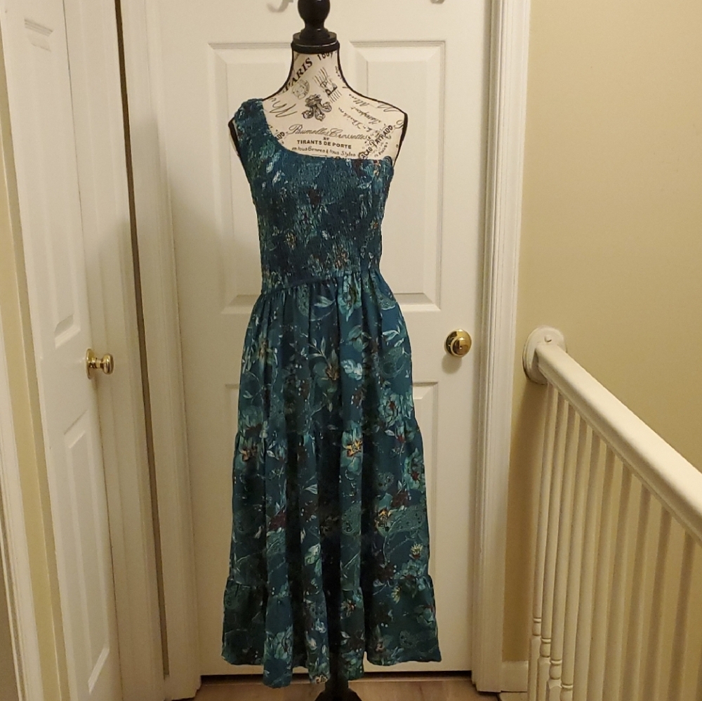 One-Shoulder Teal Dress